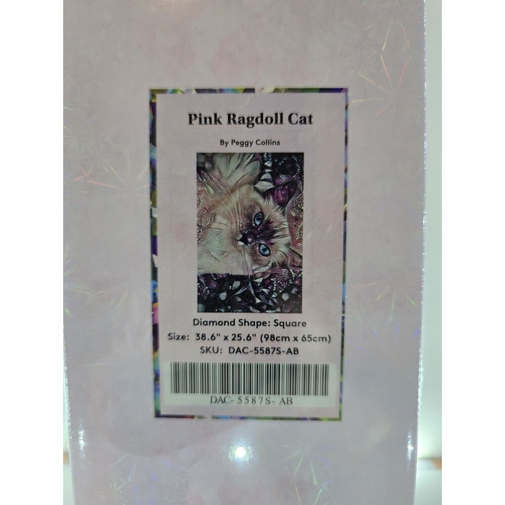 Diamond Art Club Pink Ragdoll Cat Peggy Collins Square 38.6x25.6 NEW Sealed
